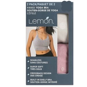 Lemon - Women’s 2-pack Ribbed Yoga Bra